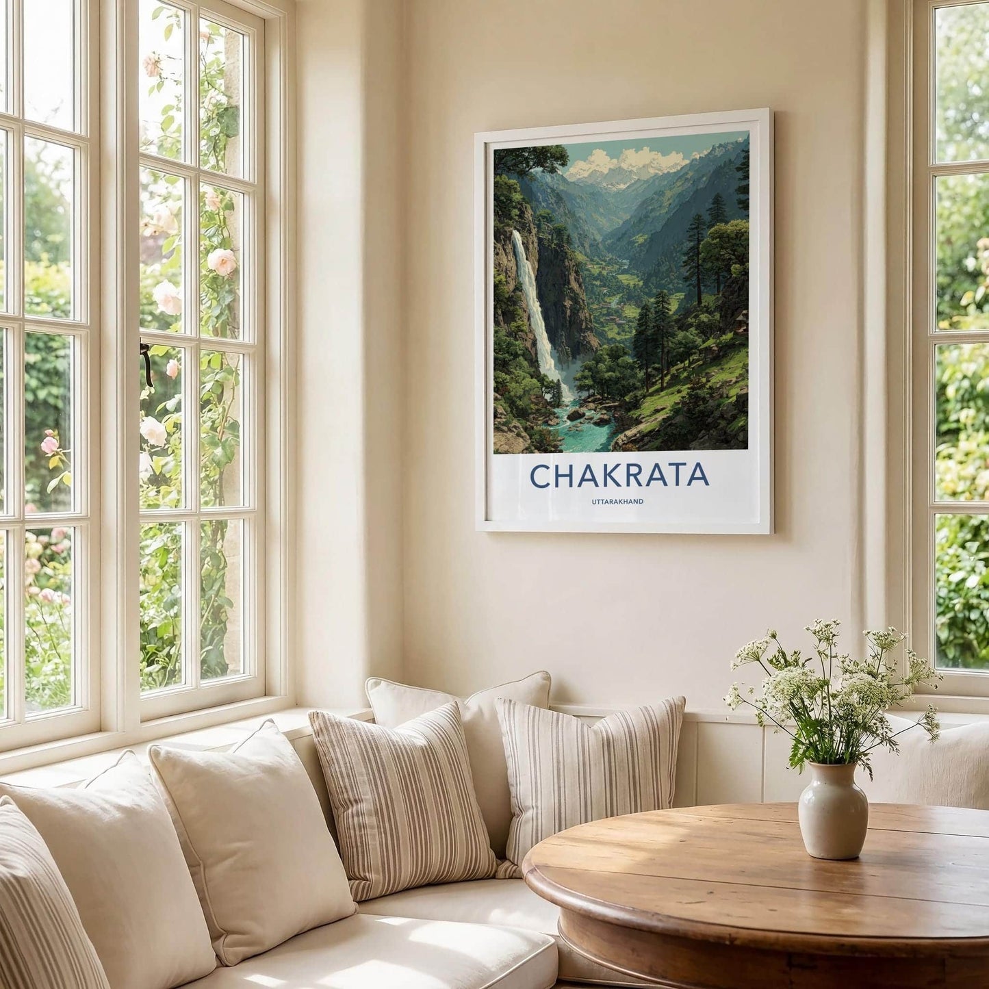 Chakrata Poster - India Fine Art - Uttarakhand lush mountain waterfall Gift