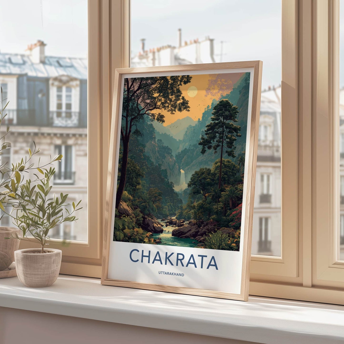 Chakrata Poster - India Uttarakhand Waterfall River Travel Art Home Decor