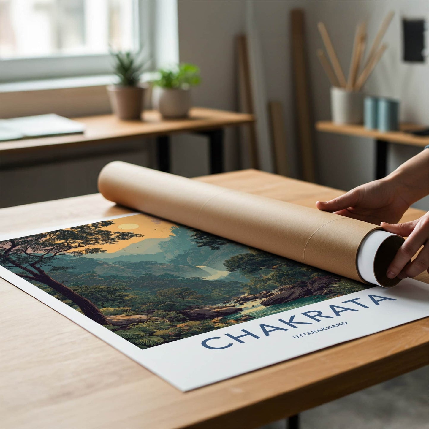Chakrata Poster - India Uttarakhand Waterfall River Travel Art Home Decor