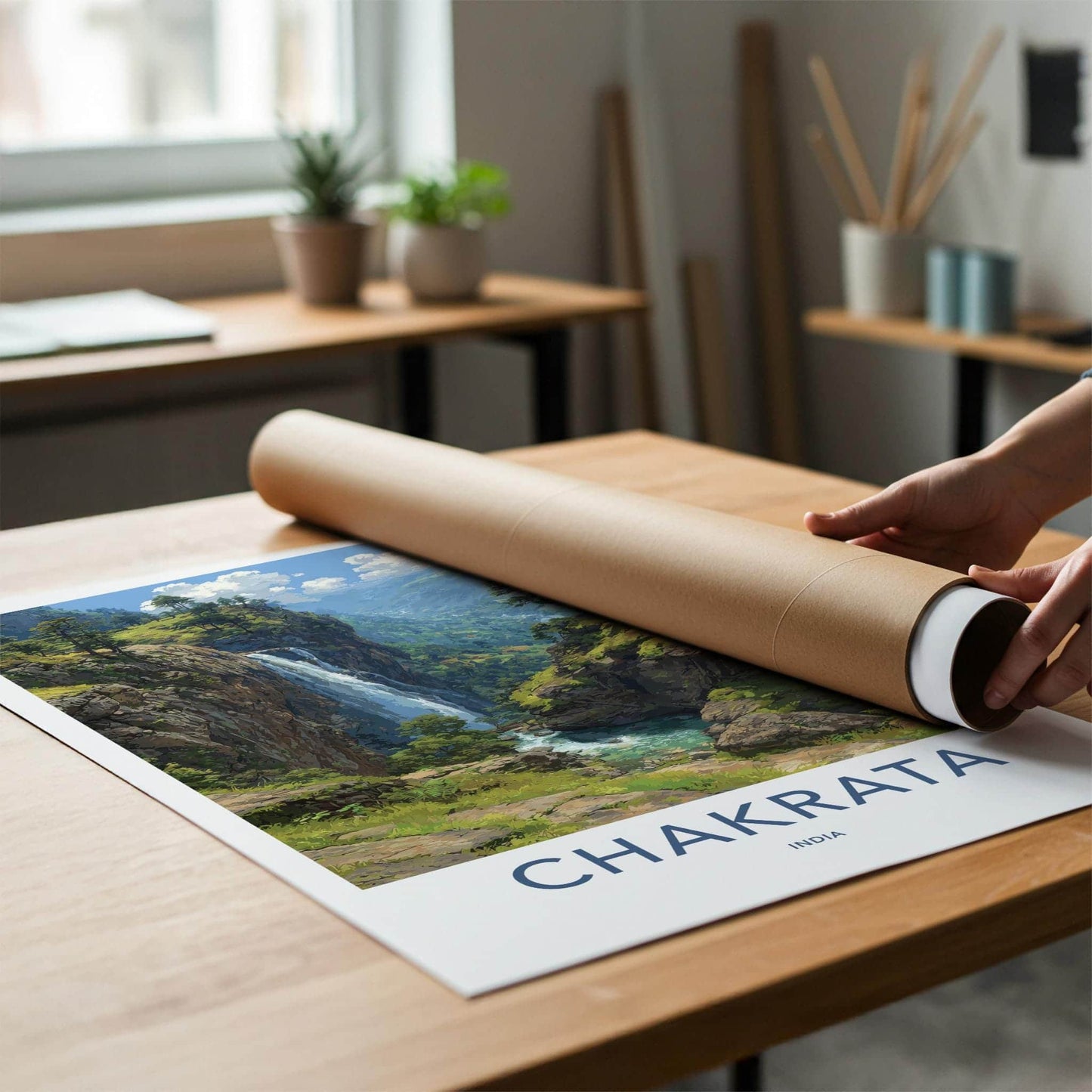 Chakrata Poster - India Wall Art - Uttarakhand Lush Green Falls Home Art