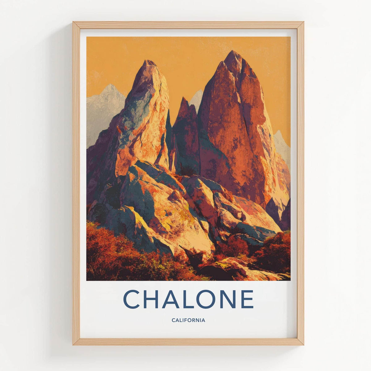 Chalone Poster - California Scenic Art - Rugged Desert Peaks Wall Decor