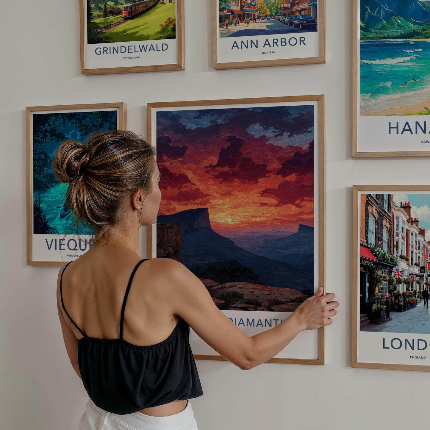 Chapada Diamantina Poster - Brazil Travel Art - Fiery Cliffside Vista Home Decor