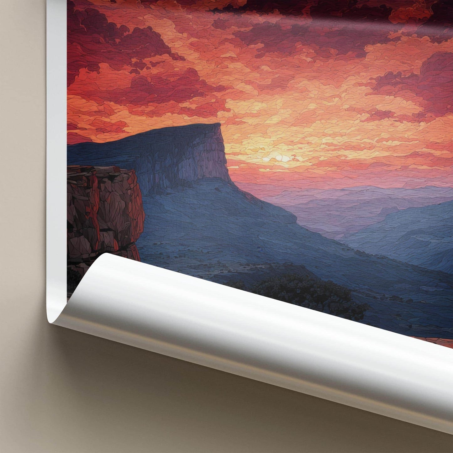Chapada Diamantina Poster - Brazil Travel Art - Fiery Cliffside Vista Home Decor