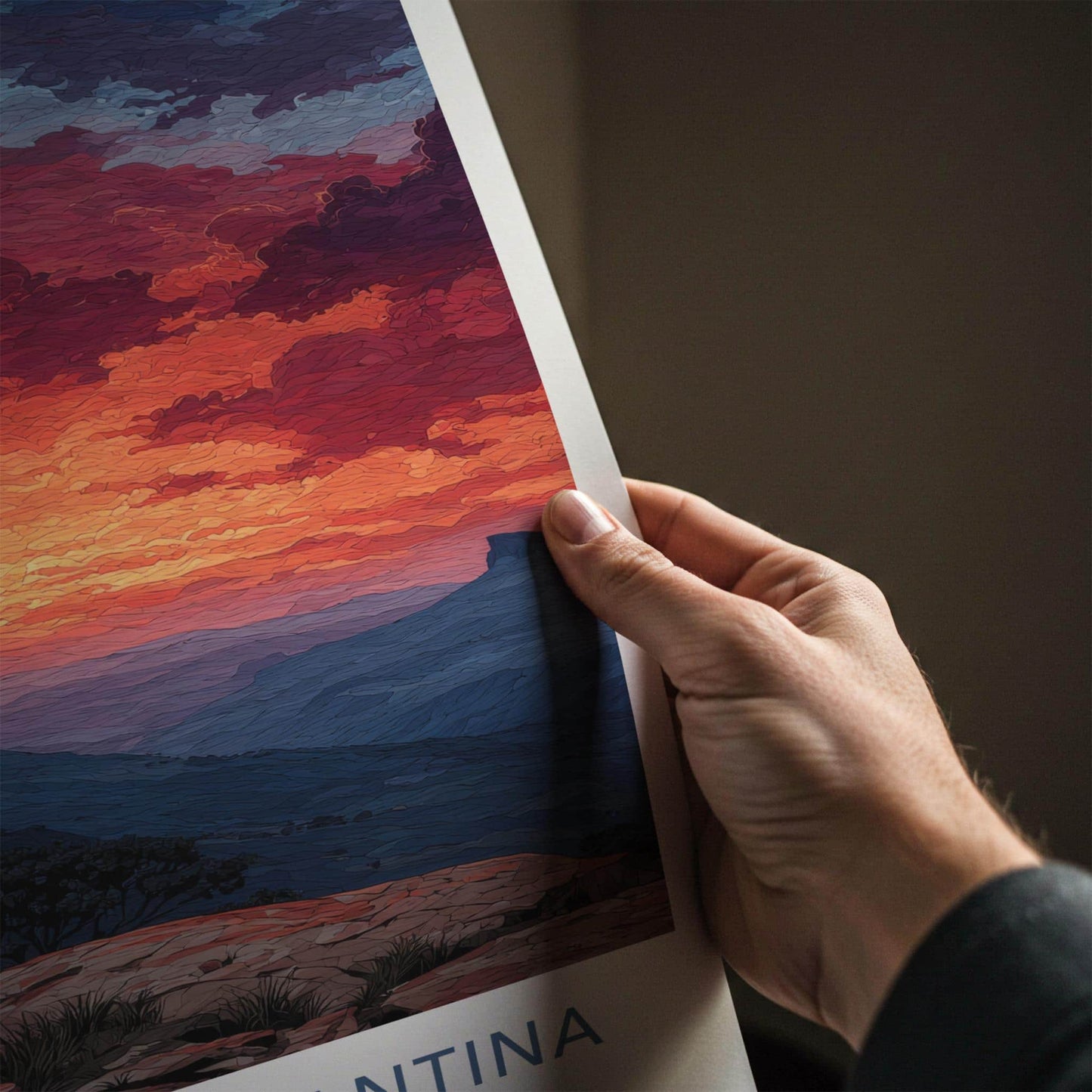 Chapada Diamantina Poster - Brazil Travel Art - Fiery Cliffside Vista Home Decor