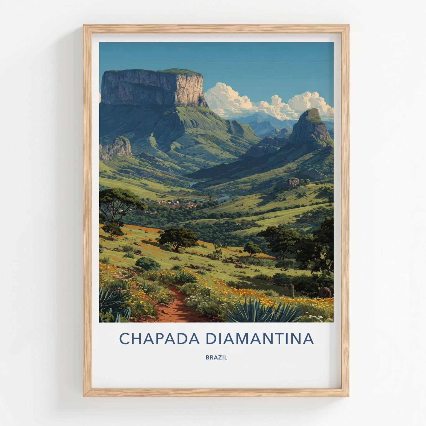 Chapada Diamantina Poster - Brazil Travel Art - Lush Mountain Plateau Home Decor