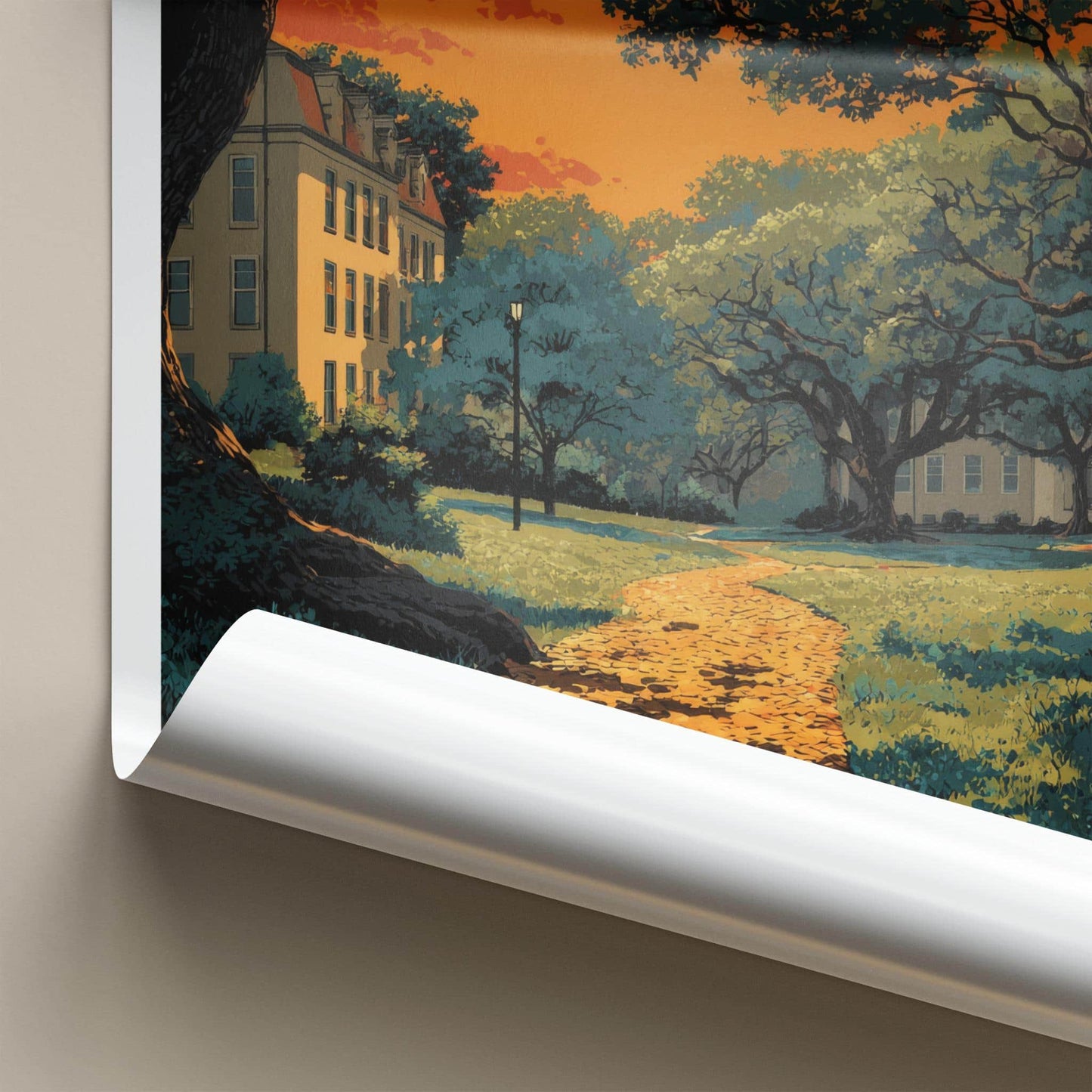 Chapel Hill Poster - North Carolina Art Print - Vibrant Campus Path Wall Decor