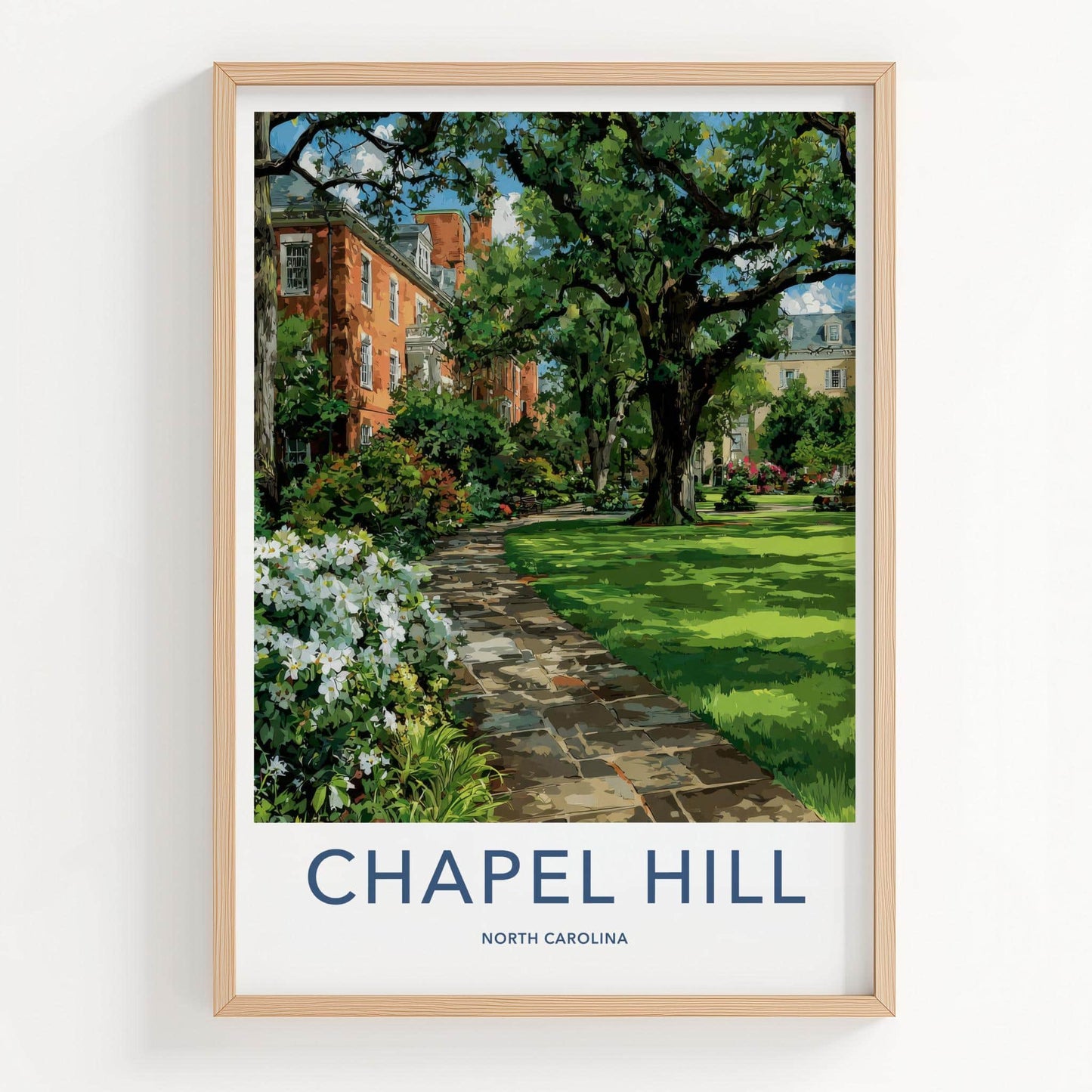 Chapel Hill Poster - North Carolina Scenic Art - Historic Campus Path Gallery Art