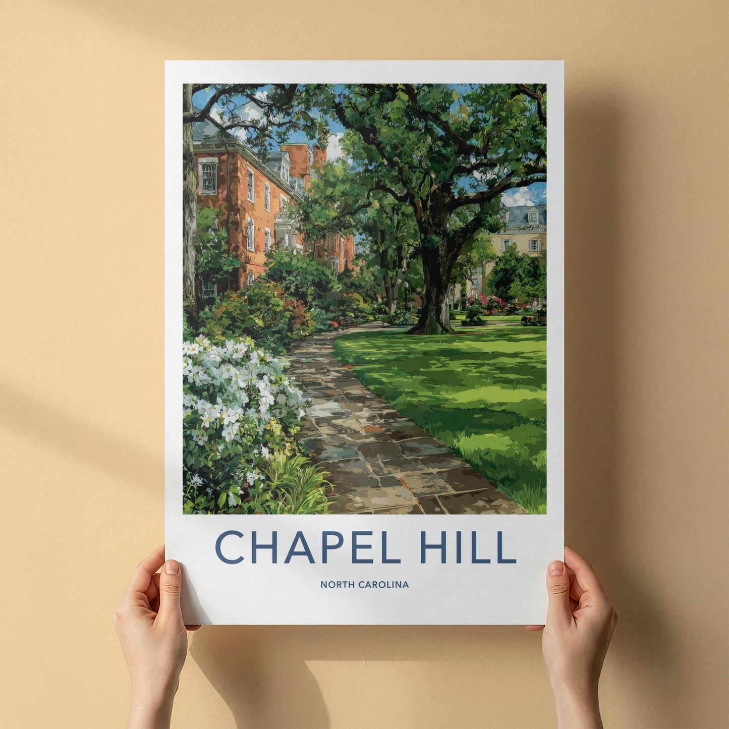 Chapel Hill Poster - North Carolina Scenic Art - Historic Campus Path Gallery Art