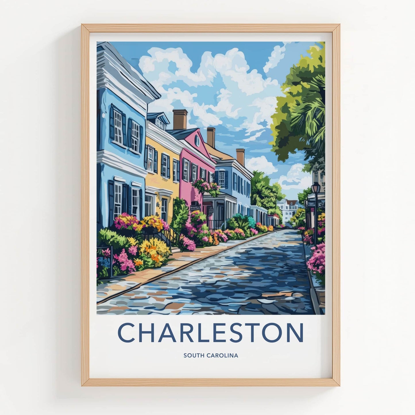 Charleston Poster - South Carolina Art Print - Historic Lane Flowers Home Decor