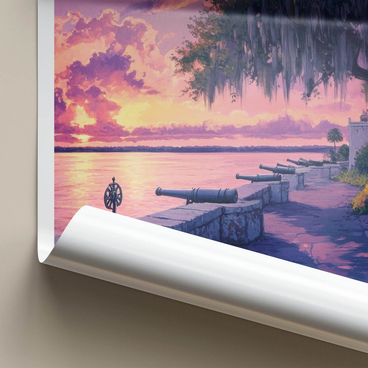 Charleston Poster - South Carolina Wall Art - Historic Waterfront Sunset Home Decor