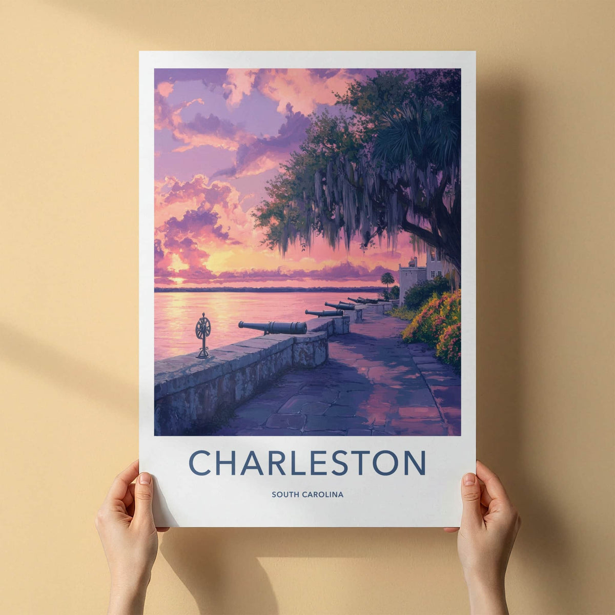 Charleston Poster - South Carolina Wall Art - Historic Waterfront Sunset Home Decor