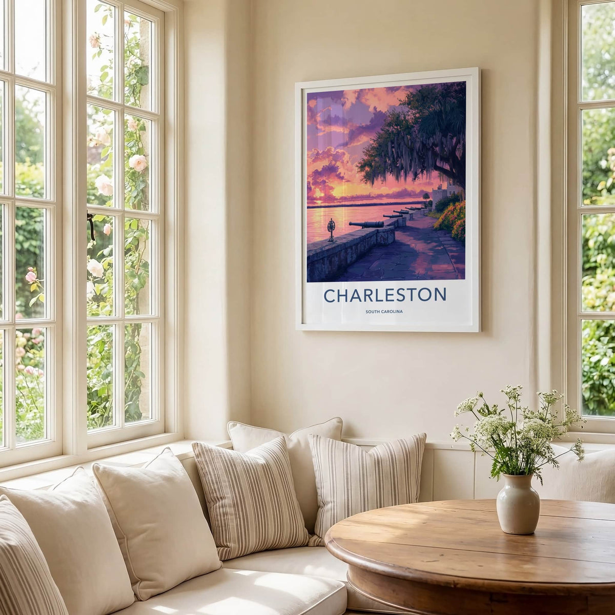 Charleston Poster - South Carolina Wall Art - Historic Waterfront Sunset Home Decor