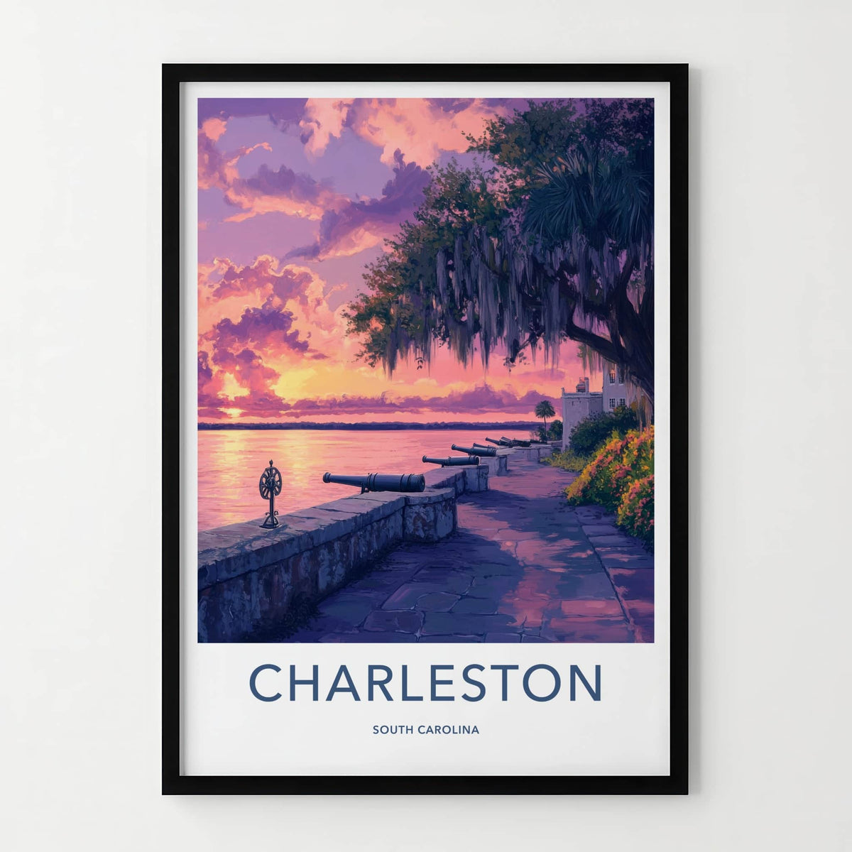 Charleston Poster - South Carolina Wall Art - Historic Waterfront Sunset Home Decor