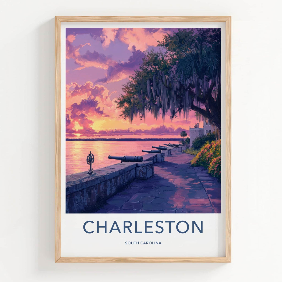 Charleston Poster - South Carolina Wall Art - Historic Waterfront Sunset Home Decor