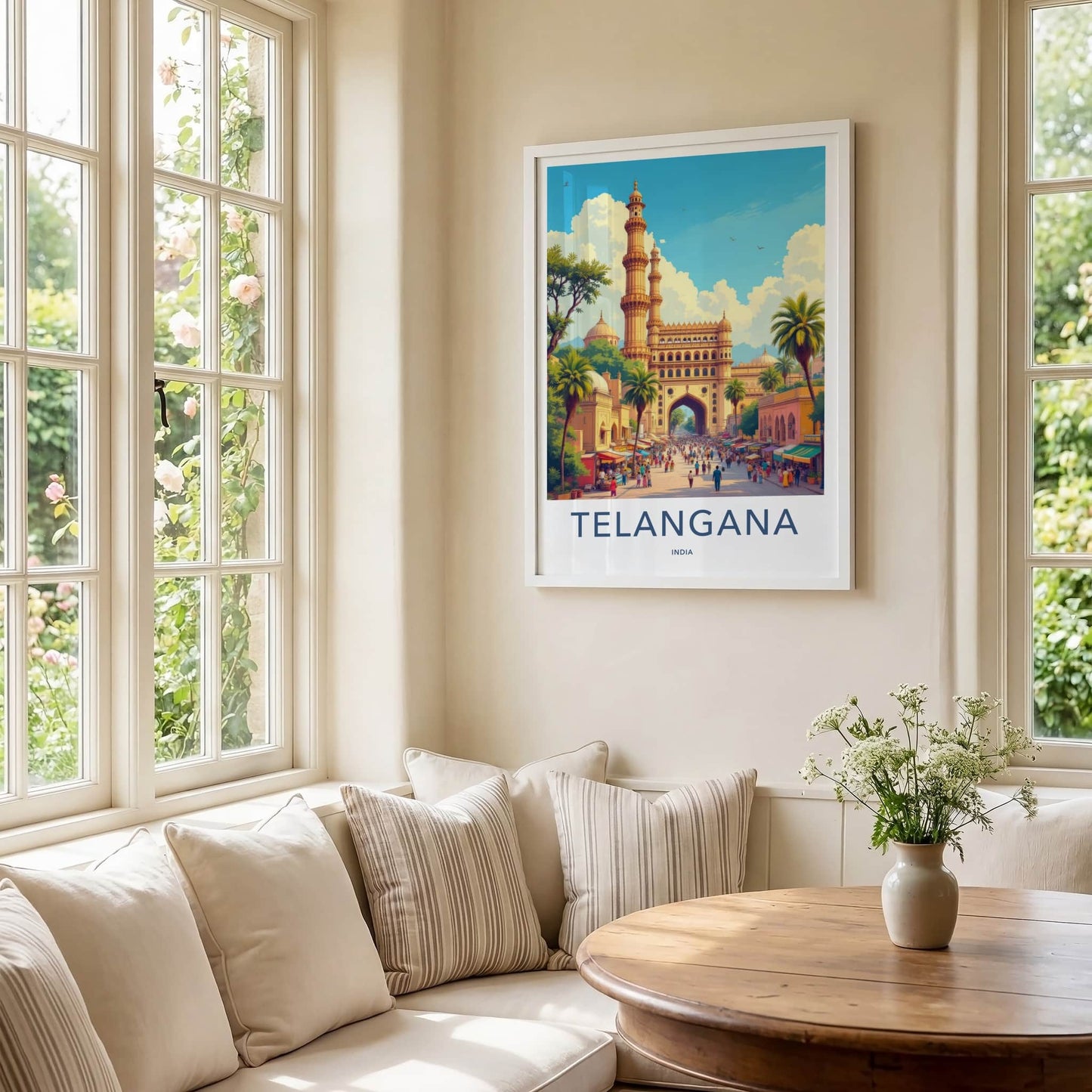 Charminar Poster - India Art Print - Telangana Charminar Market Wall Decor