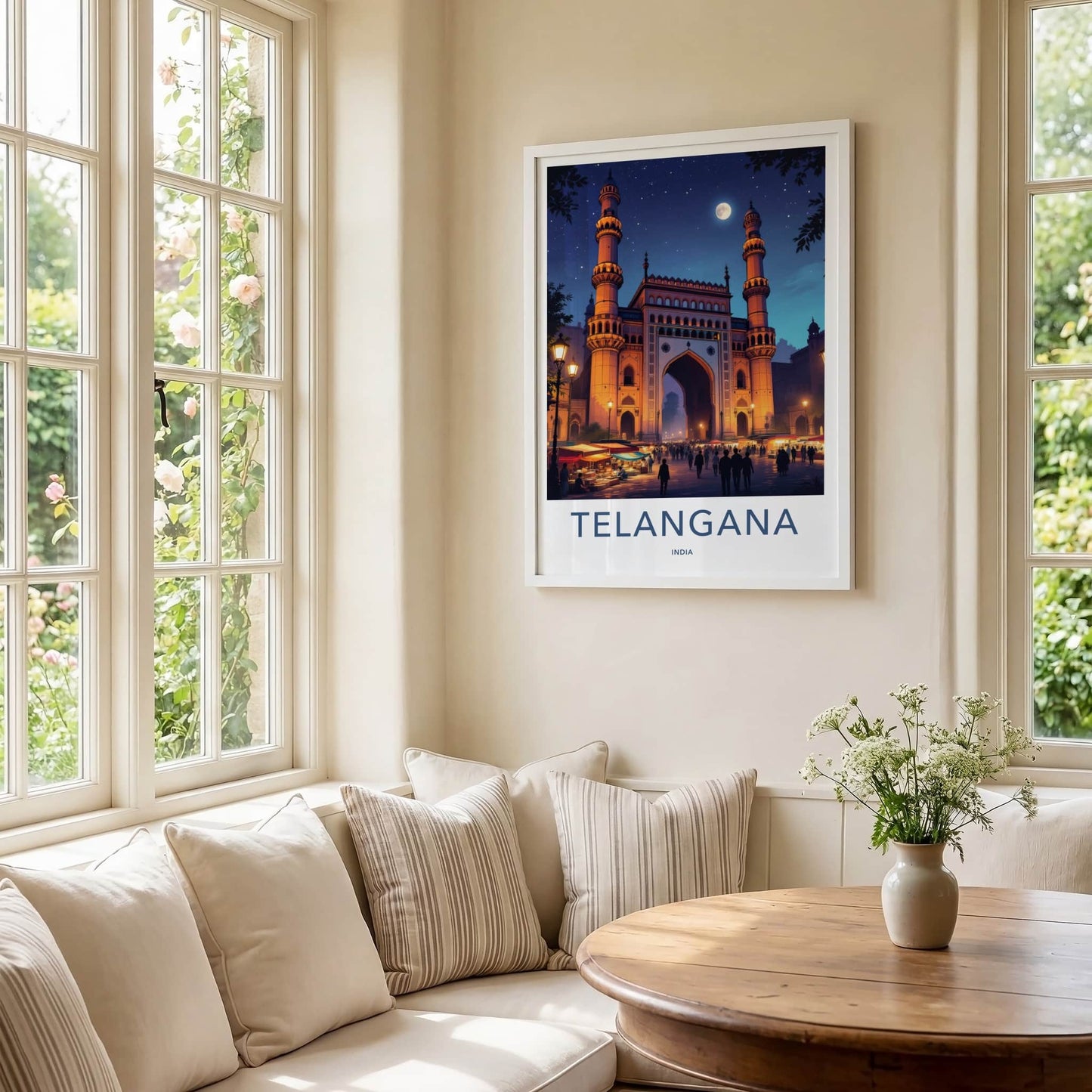 Charminar Poster - India Travel Art - Charminar Night Scene Telangana Wall Decor