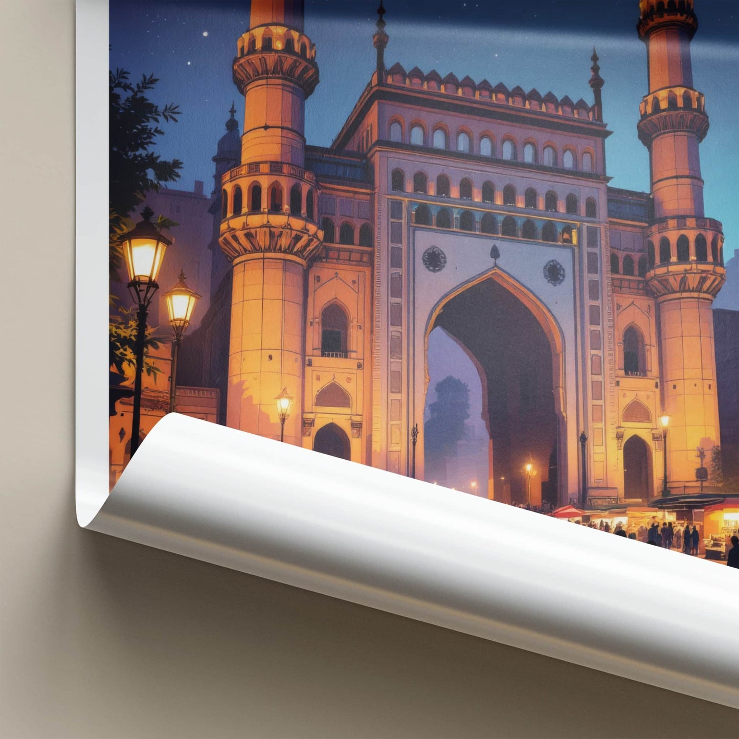 Charminar Poster - India Travel Art - Charminar Night Scene Telangana Wall Decor