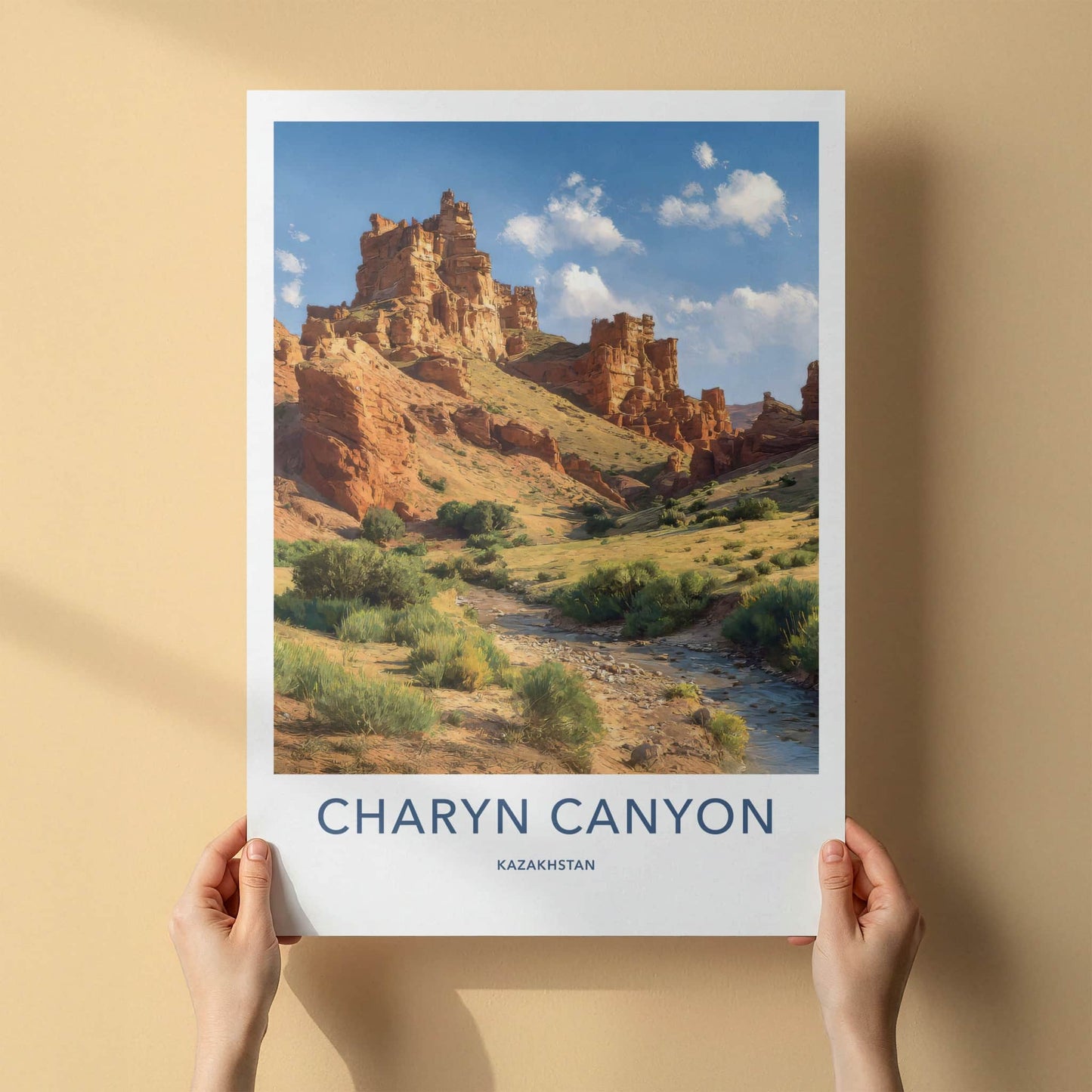 Charyn Canyon Poster - Kazakhstan Framed Print - Desert Flowing River Gift