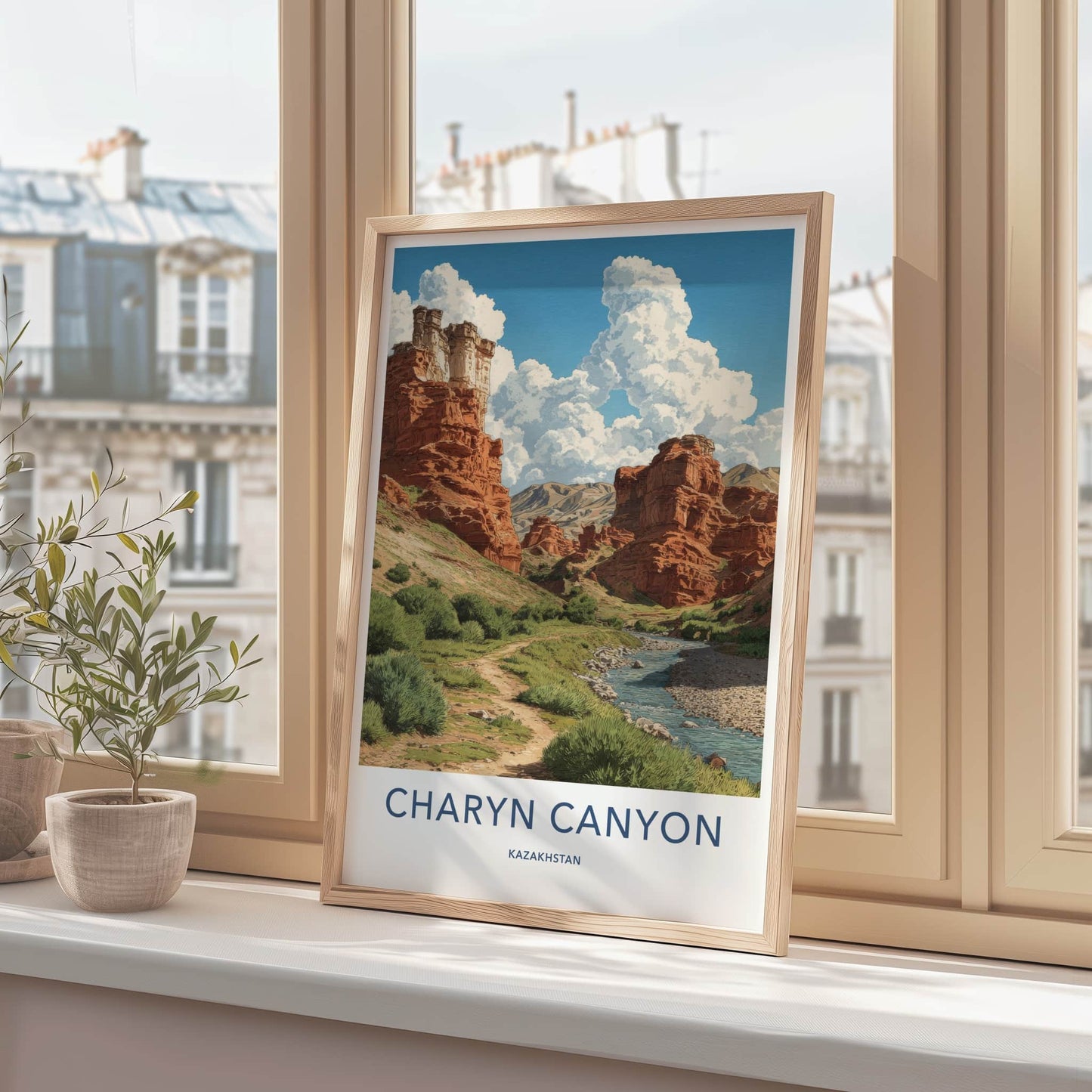 Charyn Canyon Poster - Kazakhstan Travel Art - Red Rock Valley Gallery Art