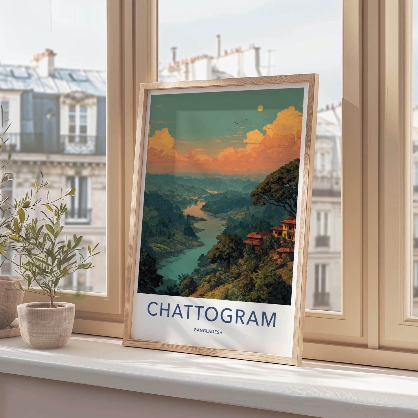 Chattogram Poster - Bangladesh Travel Art - Winding River Valley Home Decor