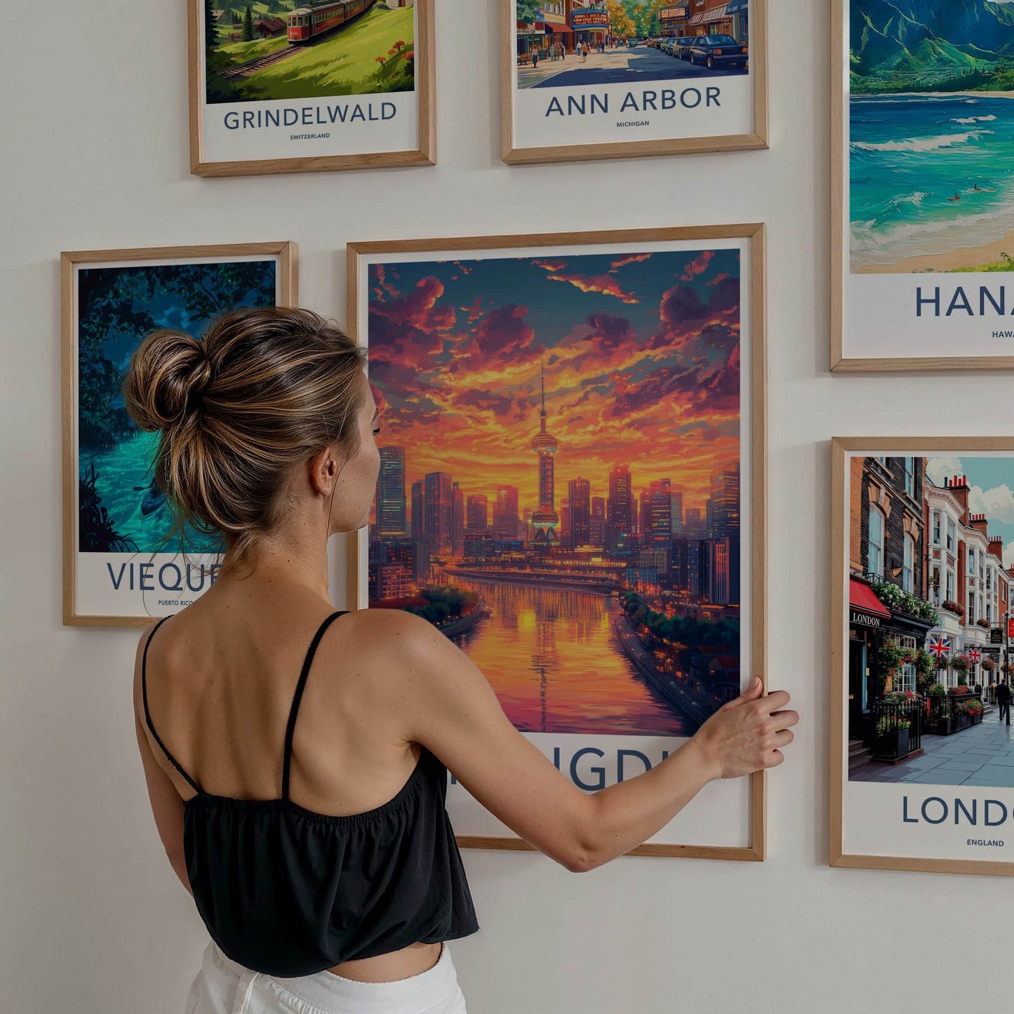 Chengdu Poster - China Travel Art - Vibrant City Sunset Home Decor