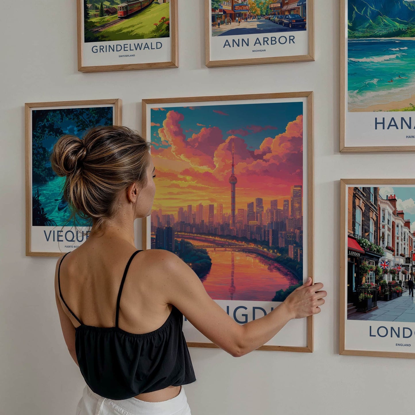 Chengdu Poster - China Travel Art - Vibrant Sunset City Wall Decor