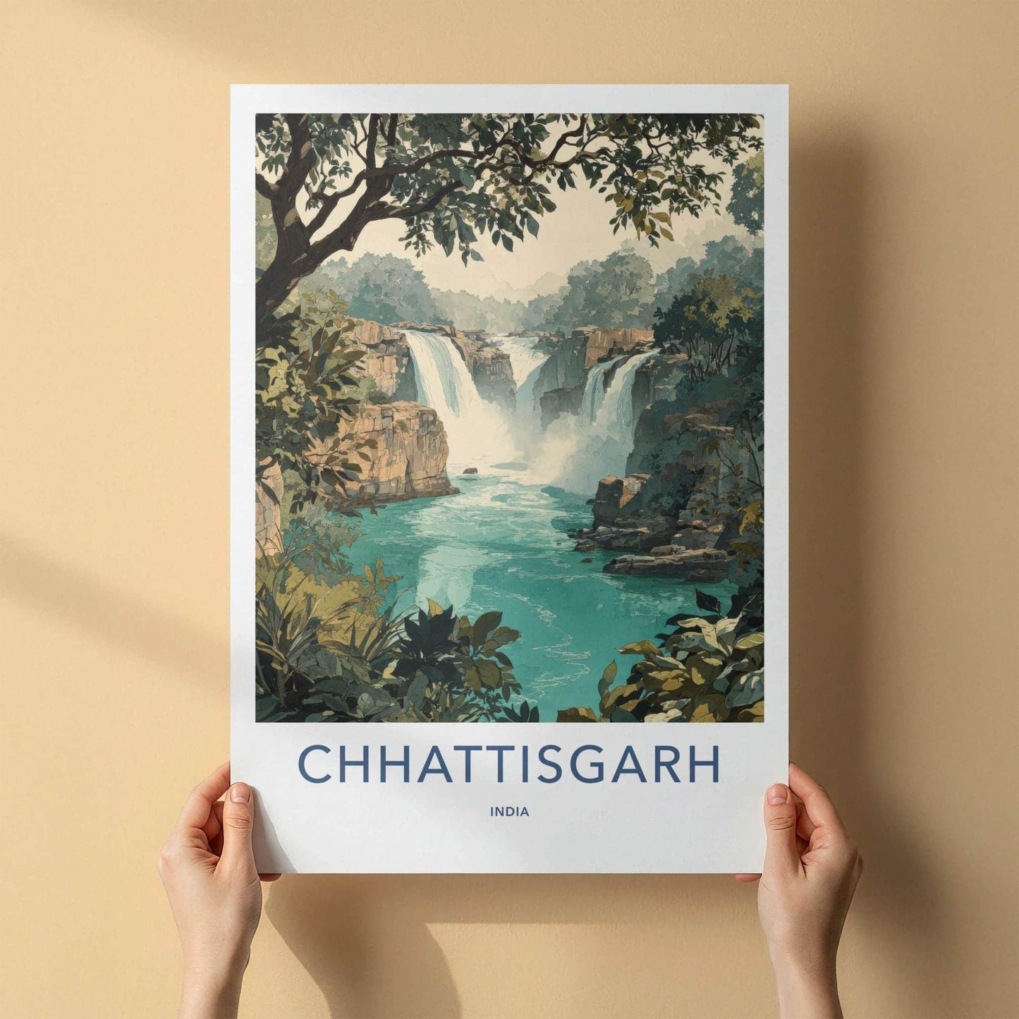 Chhattisgarh Poster - India Art Print - Chhattisgarh Lush Falls Wall Decor