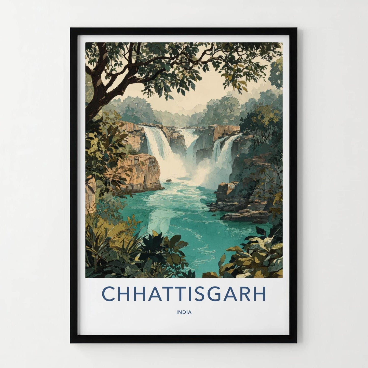 Chhattisgarh Poster - India Art Print - Chhattisgarh Lush Falls Wall Decor