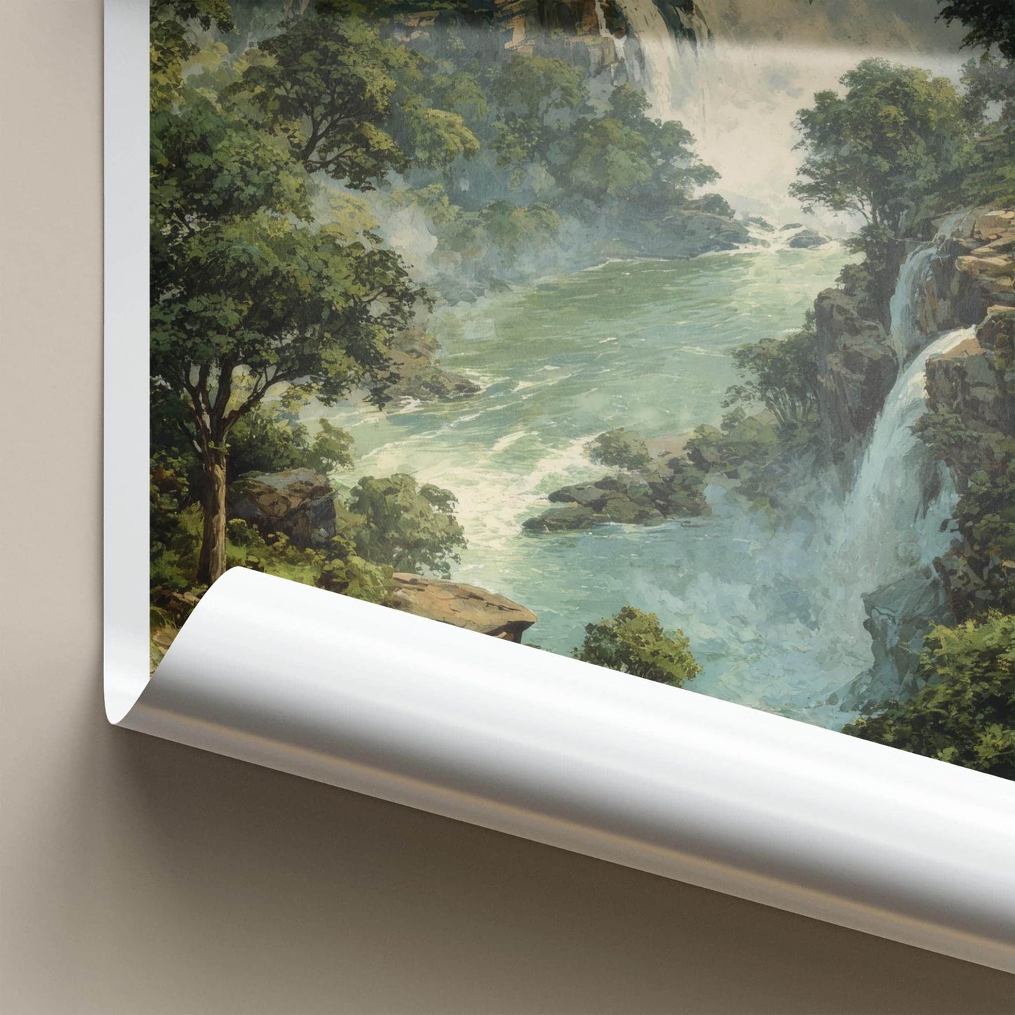 Chhattisgarh Poster - India Travel Art - Chhattisgarh Misty Jungle Falls Home Decor