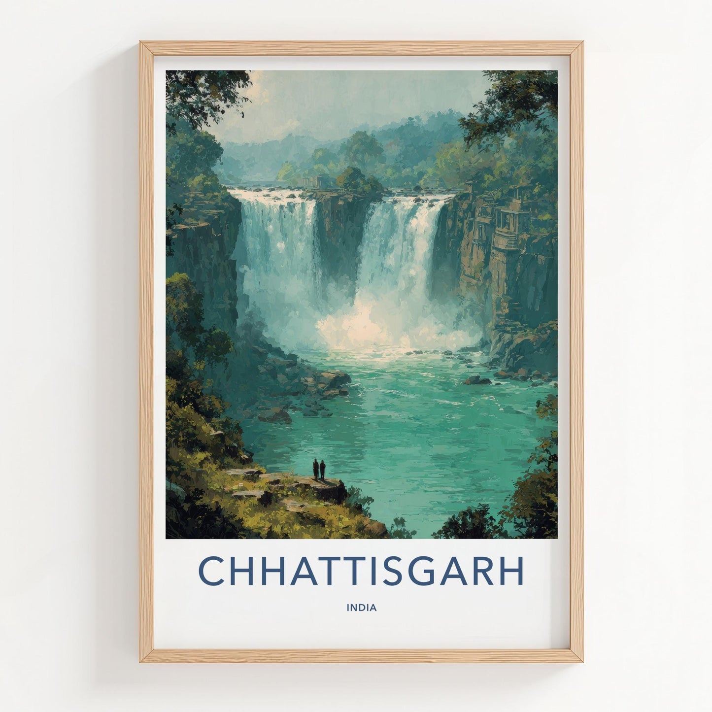Chhattisgarh Poster - India Travel Art - Chhattisgarh River Falls Wall Decor
