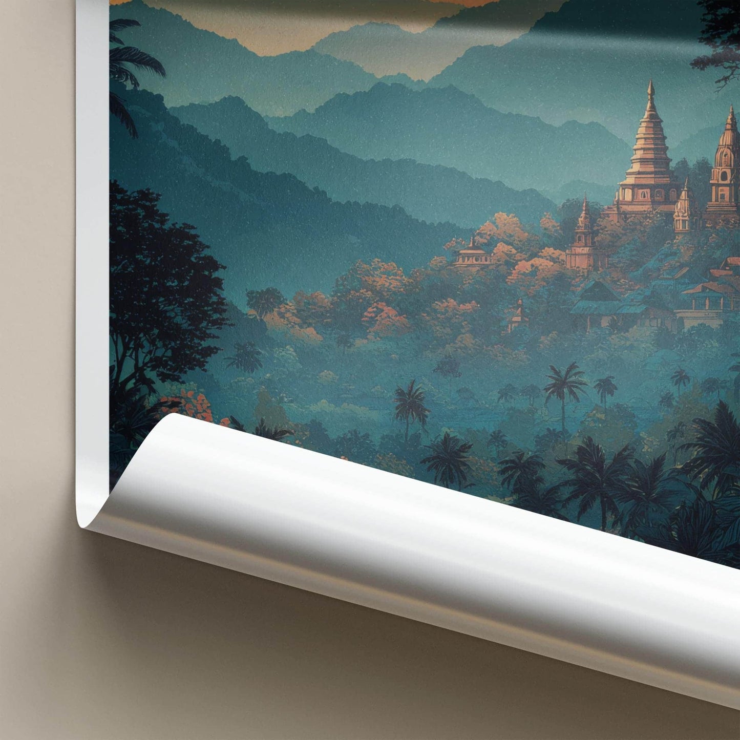 Chiang Mai Poster - Thailand Travel Art - Lush Jungle Temples Home Decor