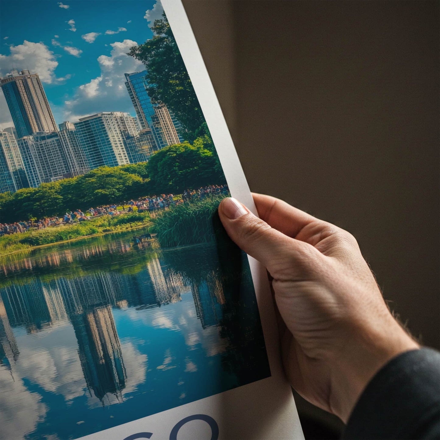 Chicago Poster - Illinois Art Print - City Skyline Reflection Home Decor