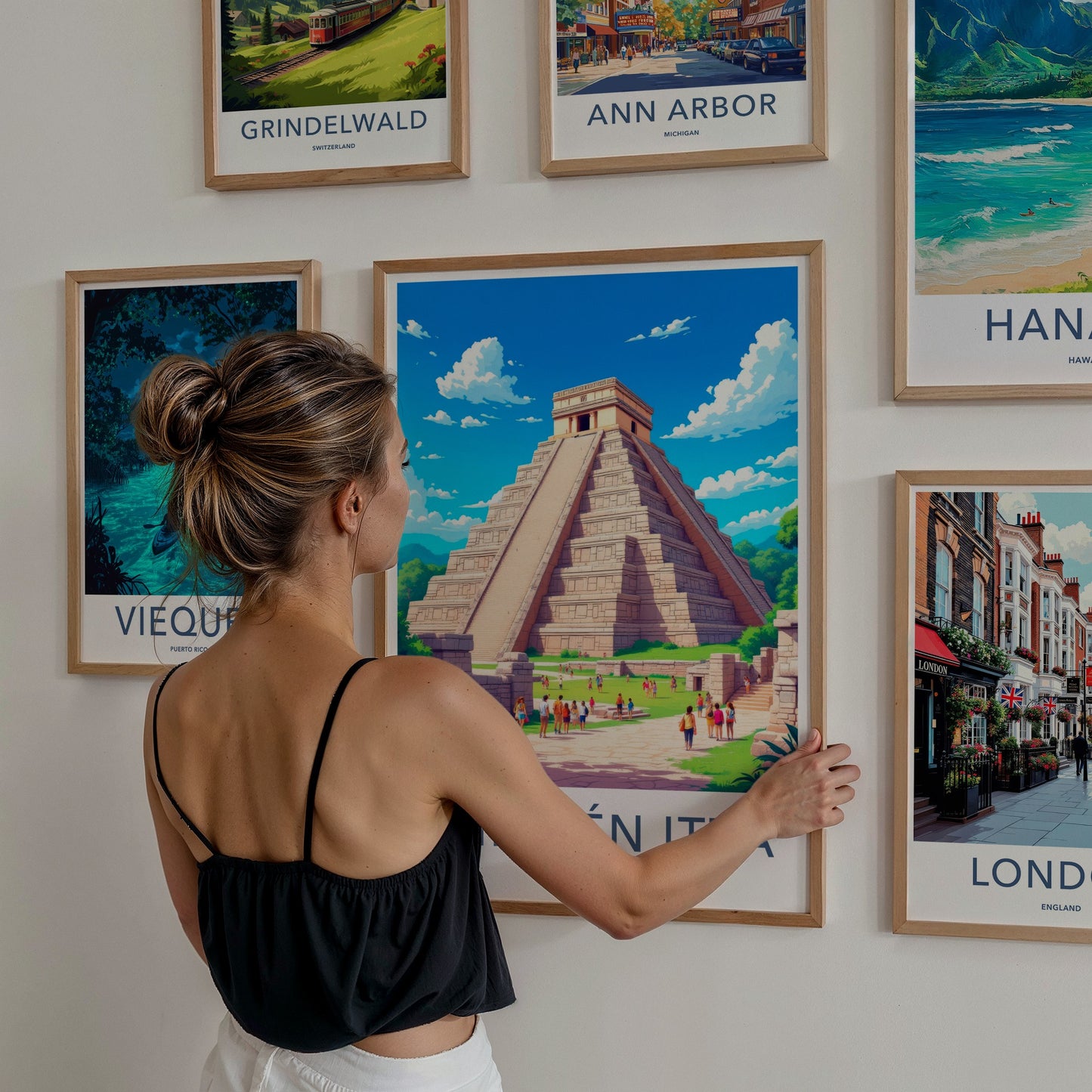 Chichen Itza Poster - Mexico Travel Art - Ancient Mayan Pyramid Home Decor