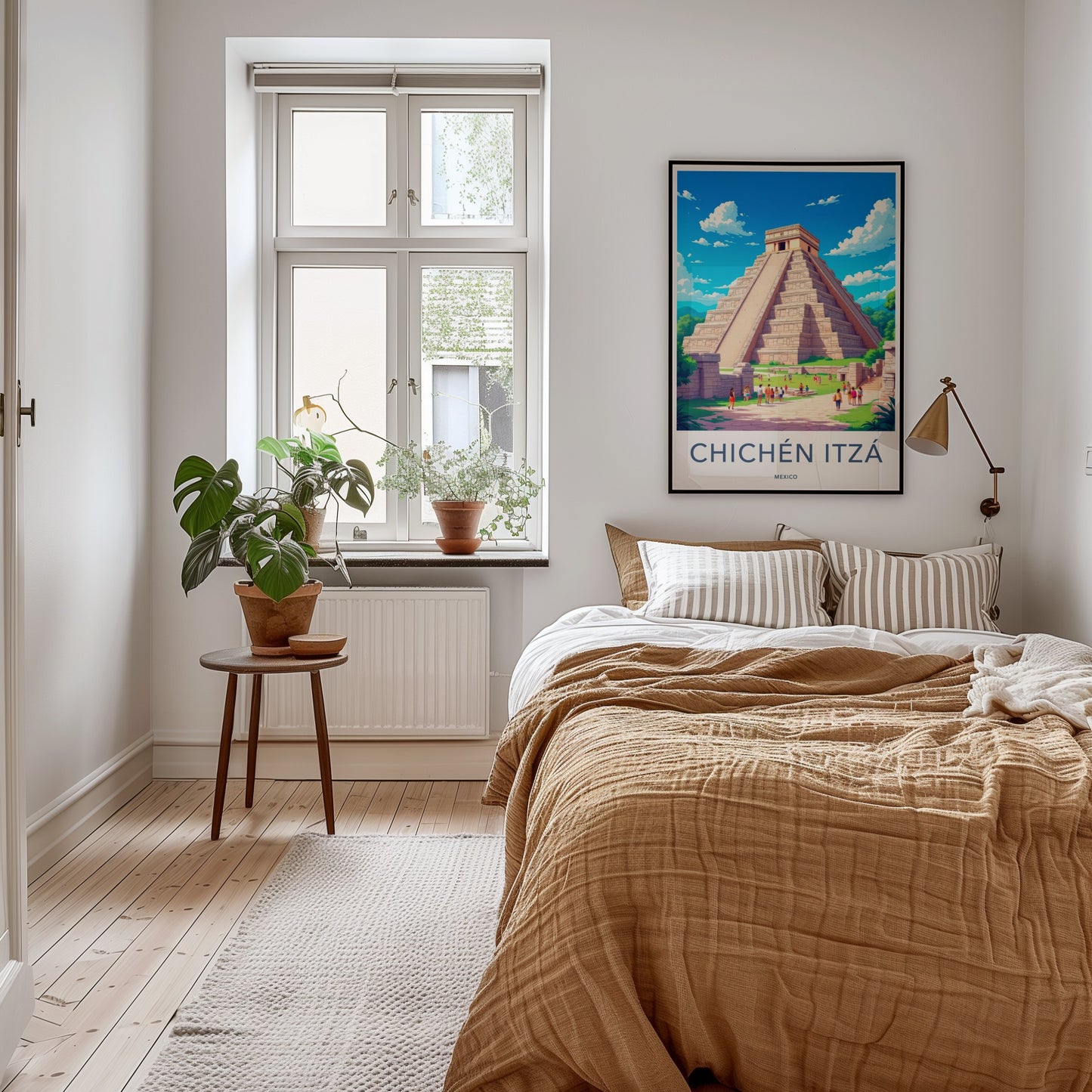 Chichen Itza Poster - Mexico Travel Art - Ancient Mayan Pyramid Home Decor