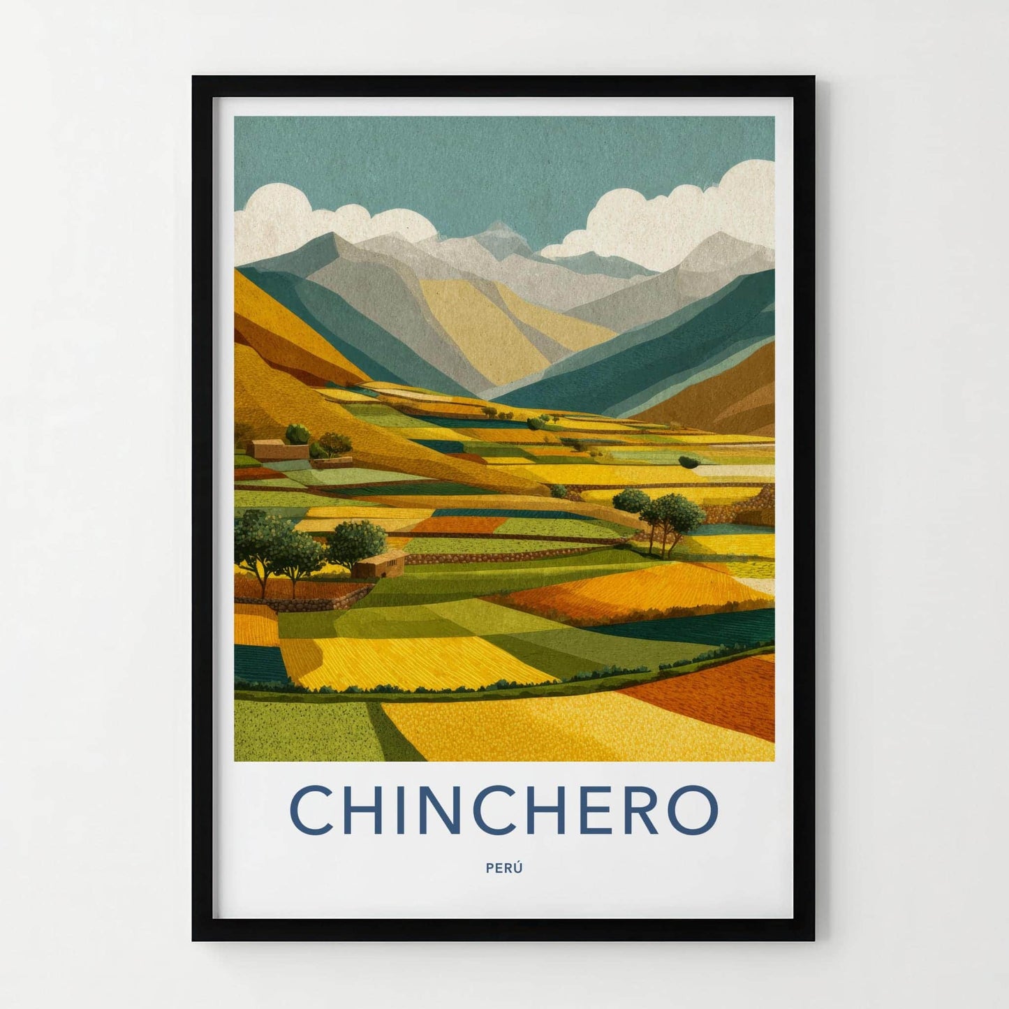 Chinchero Poster - Peru Travel Art - Vibrant farm terraces Home Decor