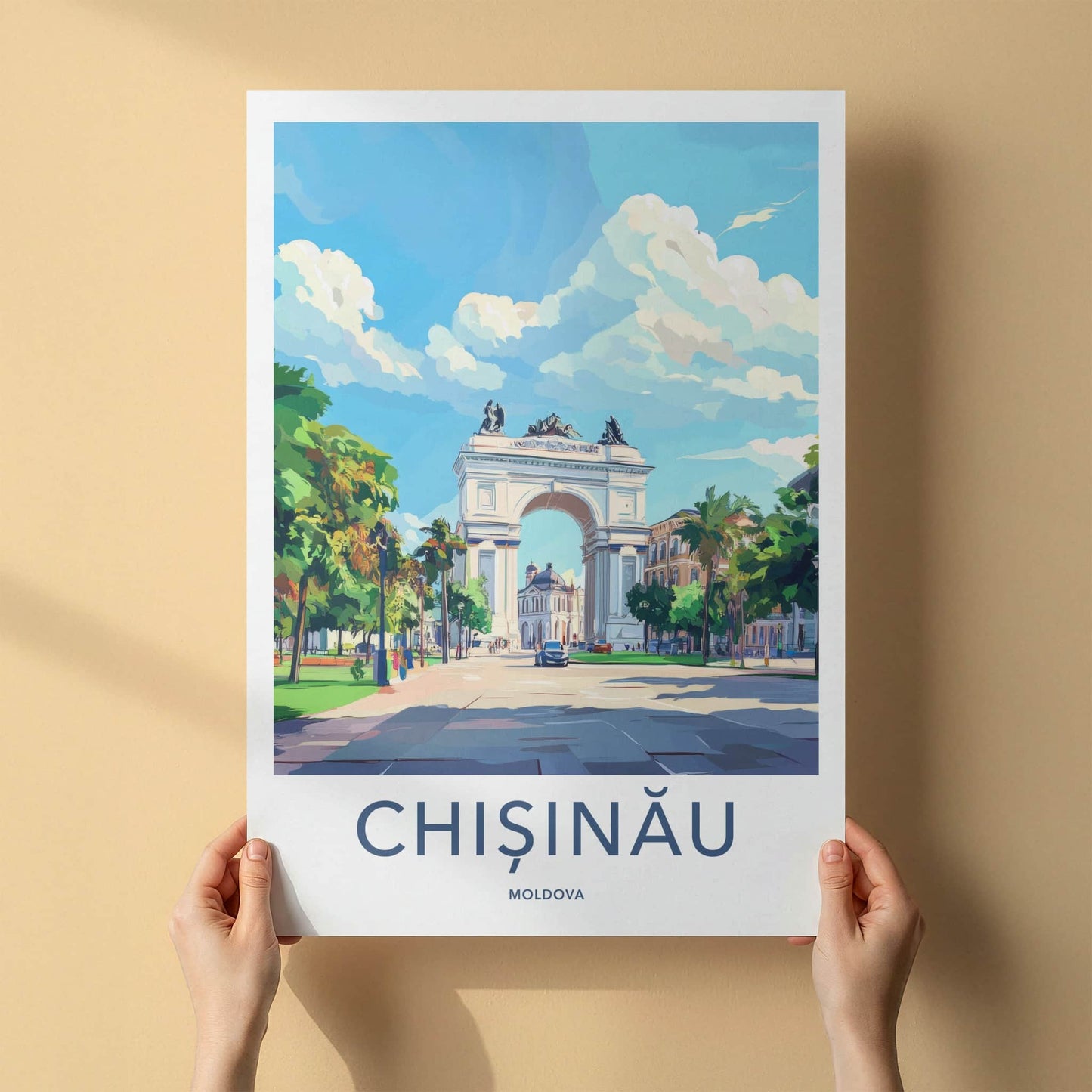 Chisinau Poster - Moldova Travel Art - Grand Arch Landmark Home Decor