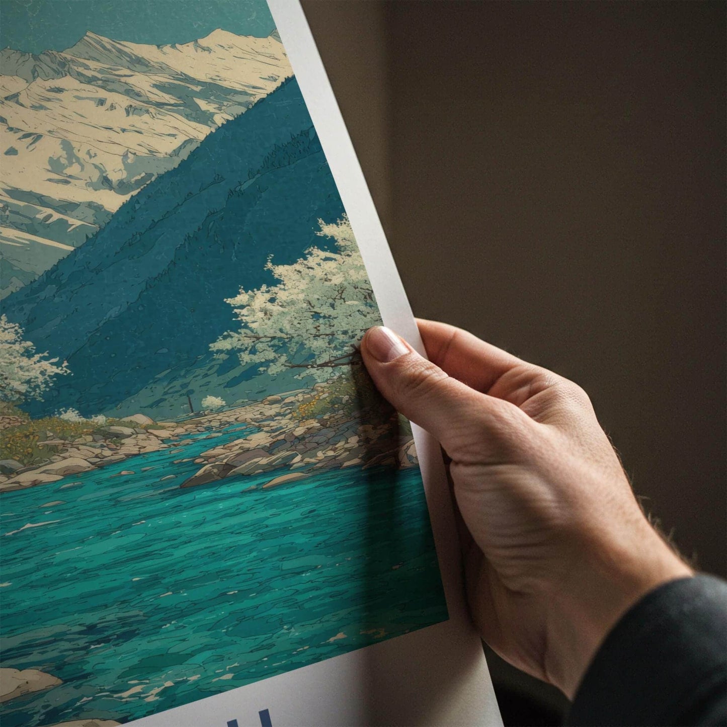 Chitkul Poster - India Scenic Art - Himachal Himalayan River Wall Decor