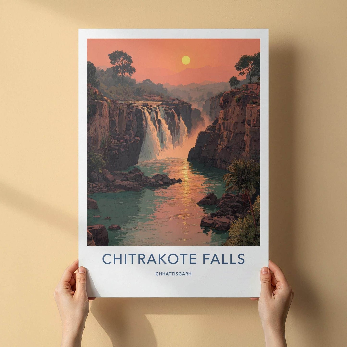 Chitrakote Falls Poster - India Wall Art - Chhattisgarh Majestic river falls Gift