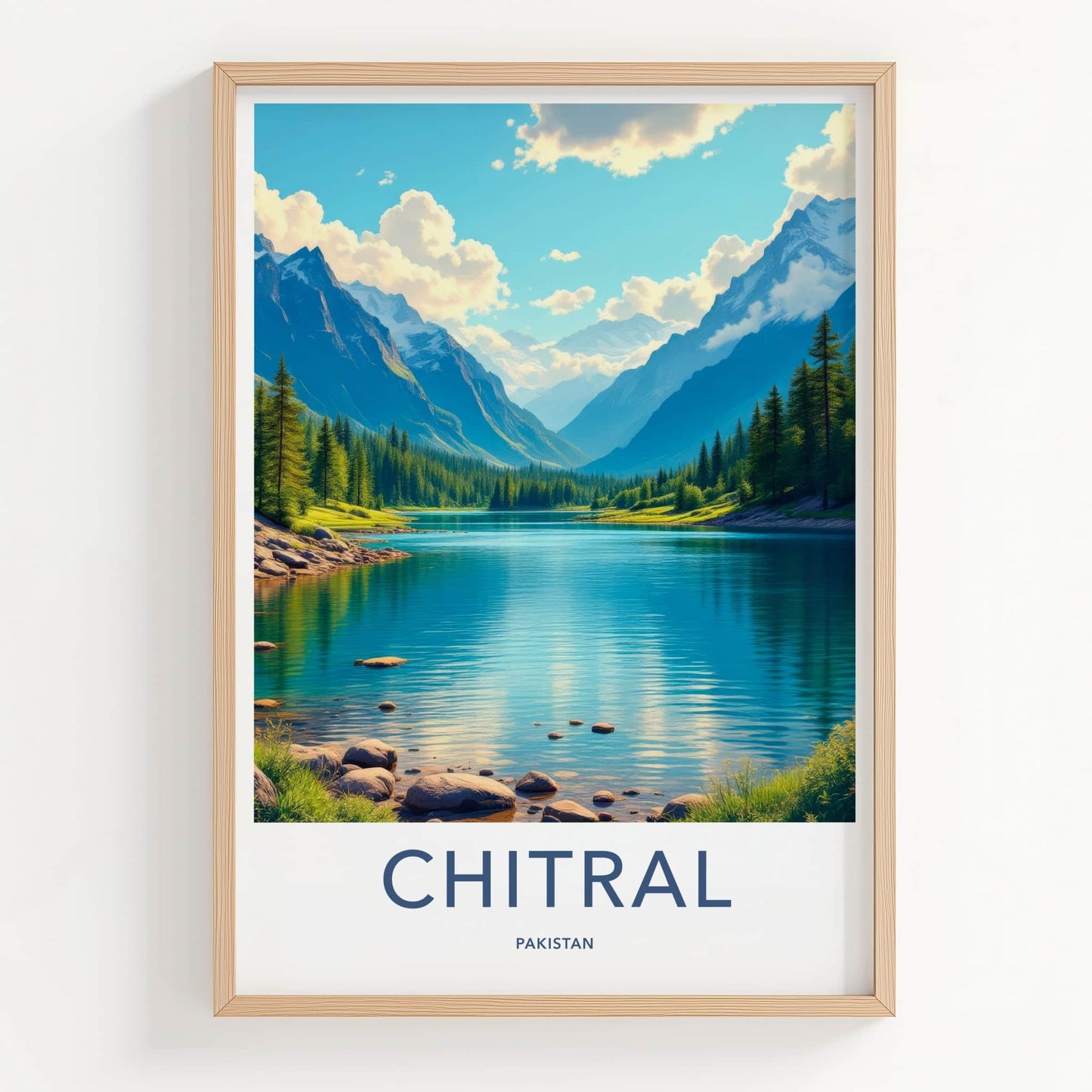 Chitral Poster - Pakistan Travel Art - Mountain Lake View Home Decor
