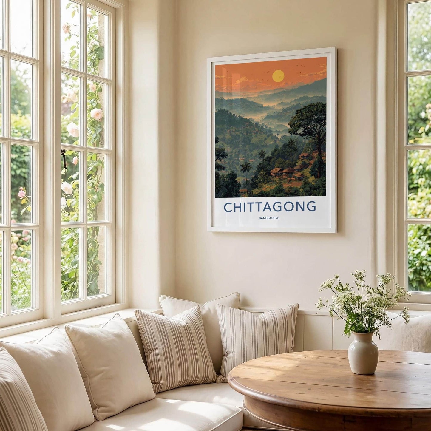Chittagong Poster - Bangladesh Travel Art - Misty Tropical Village Wall Decor