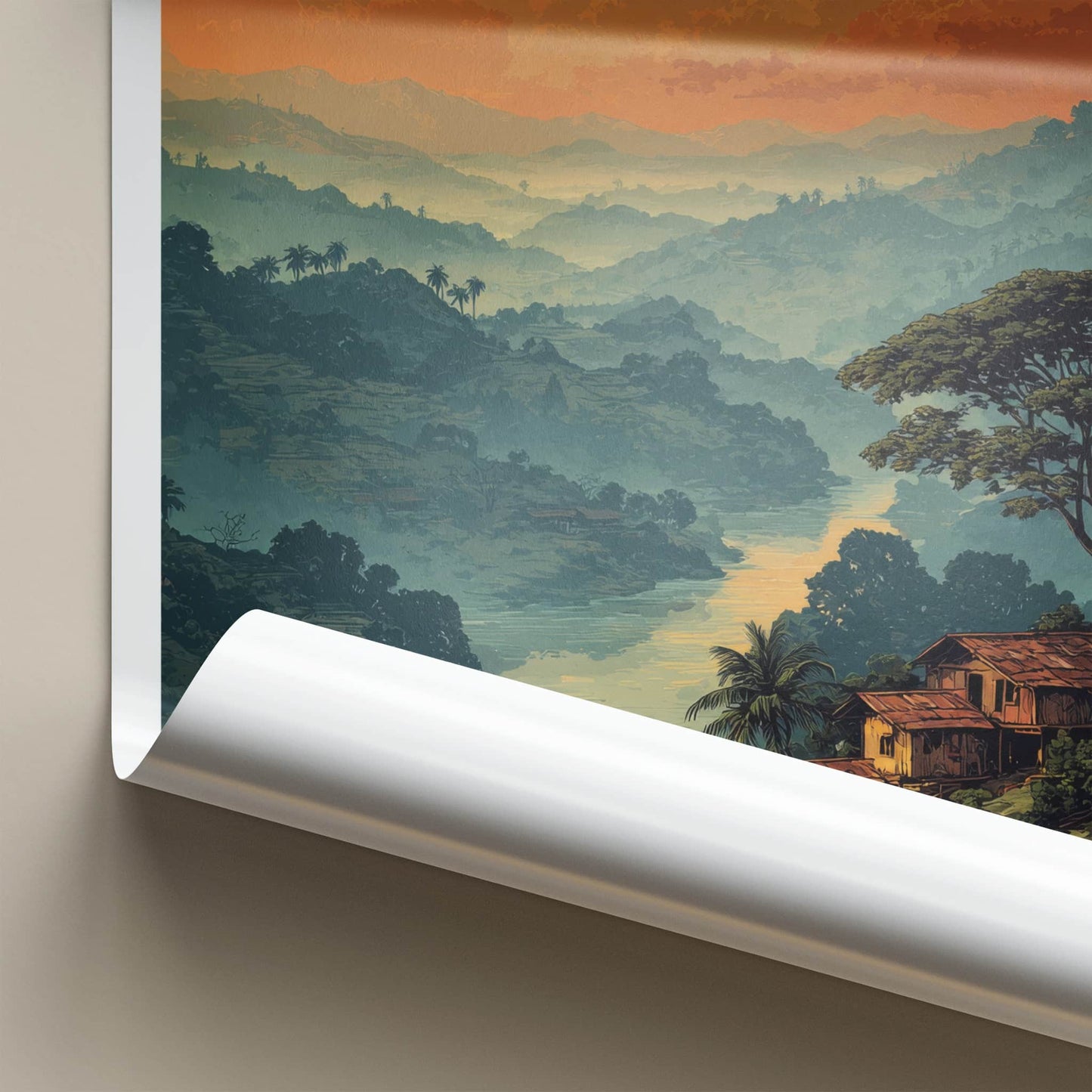 Chittagong Poster - Bangladesh Travel Print - River Valley Huts Gallery Art