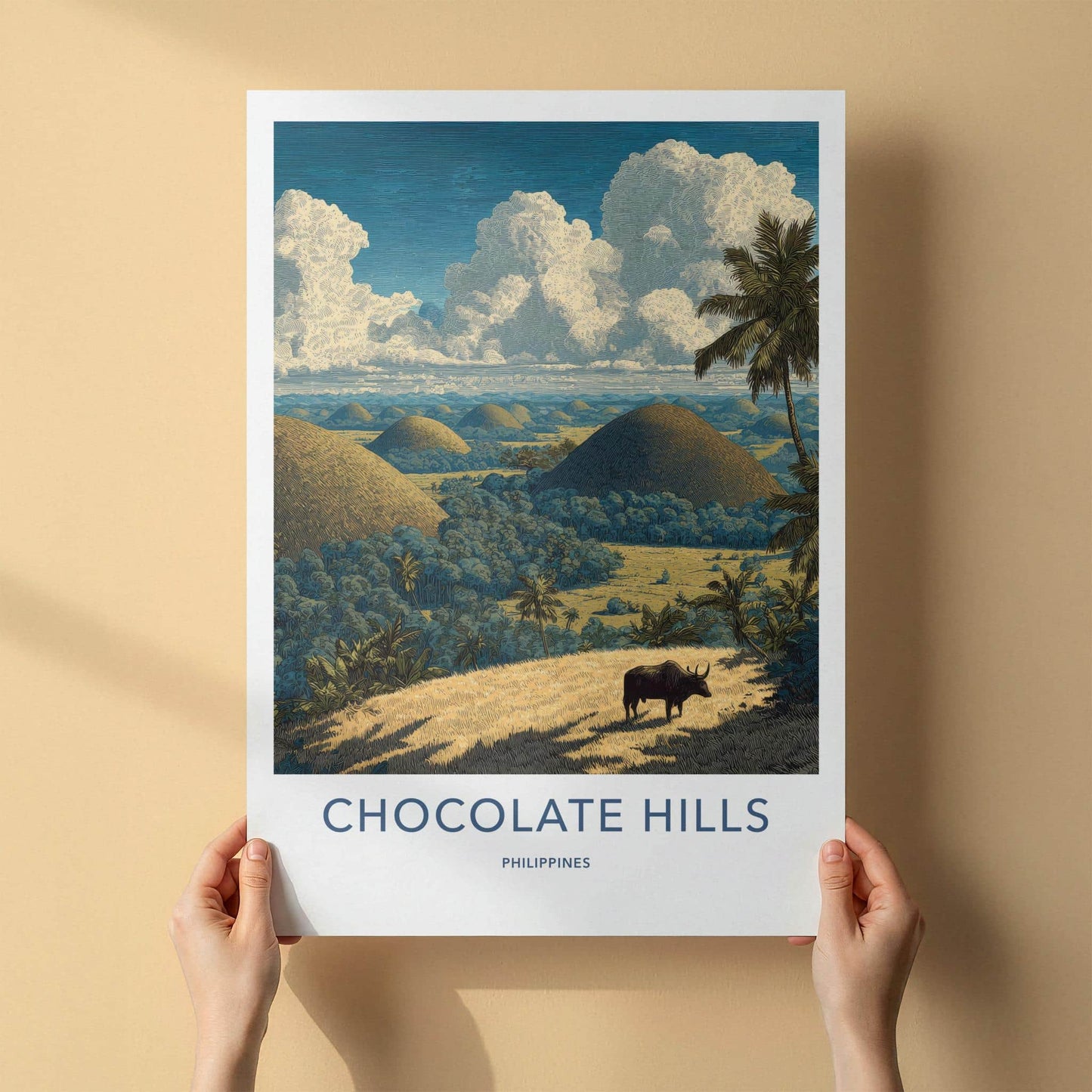 Chocolate Hills Poster - Philippines Travel Art - Hillscape Buffalo Wall Decor