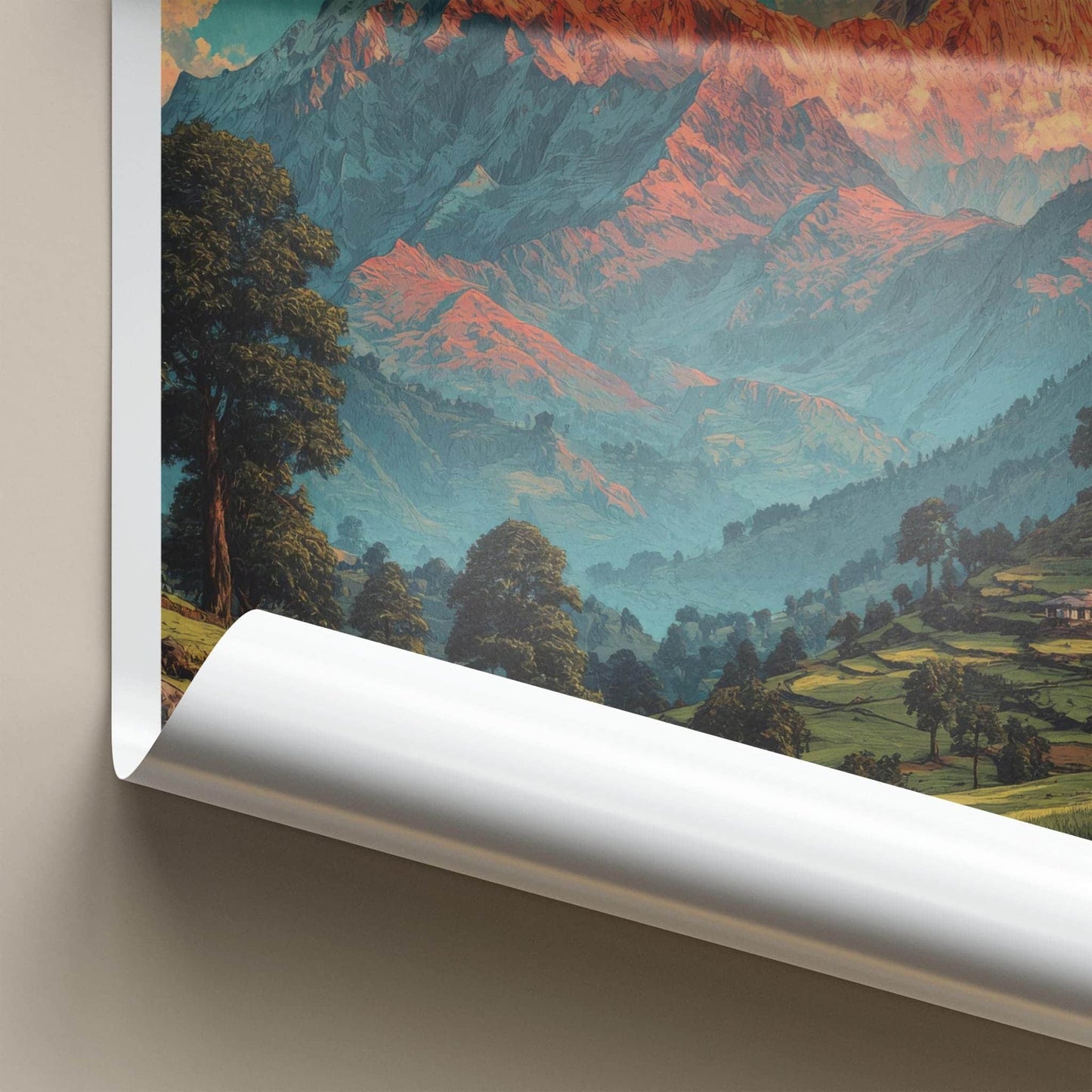 Chopta Poster - India Travel Art - Uttarakhand Glowing Peaks View Home Decor