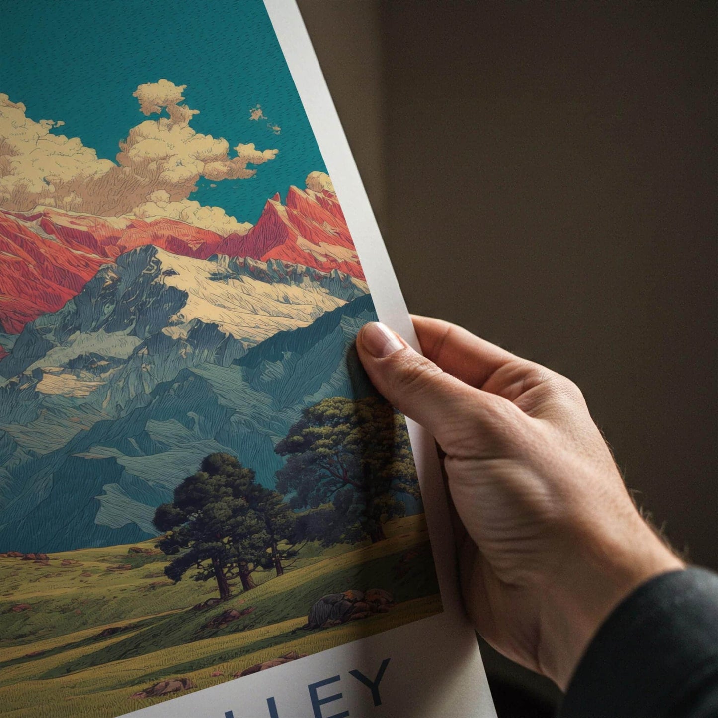 Chopta Valley Poster - India Travel Art - Uttarakhand Majestic Peaks Home Decor