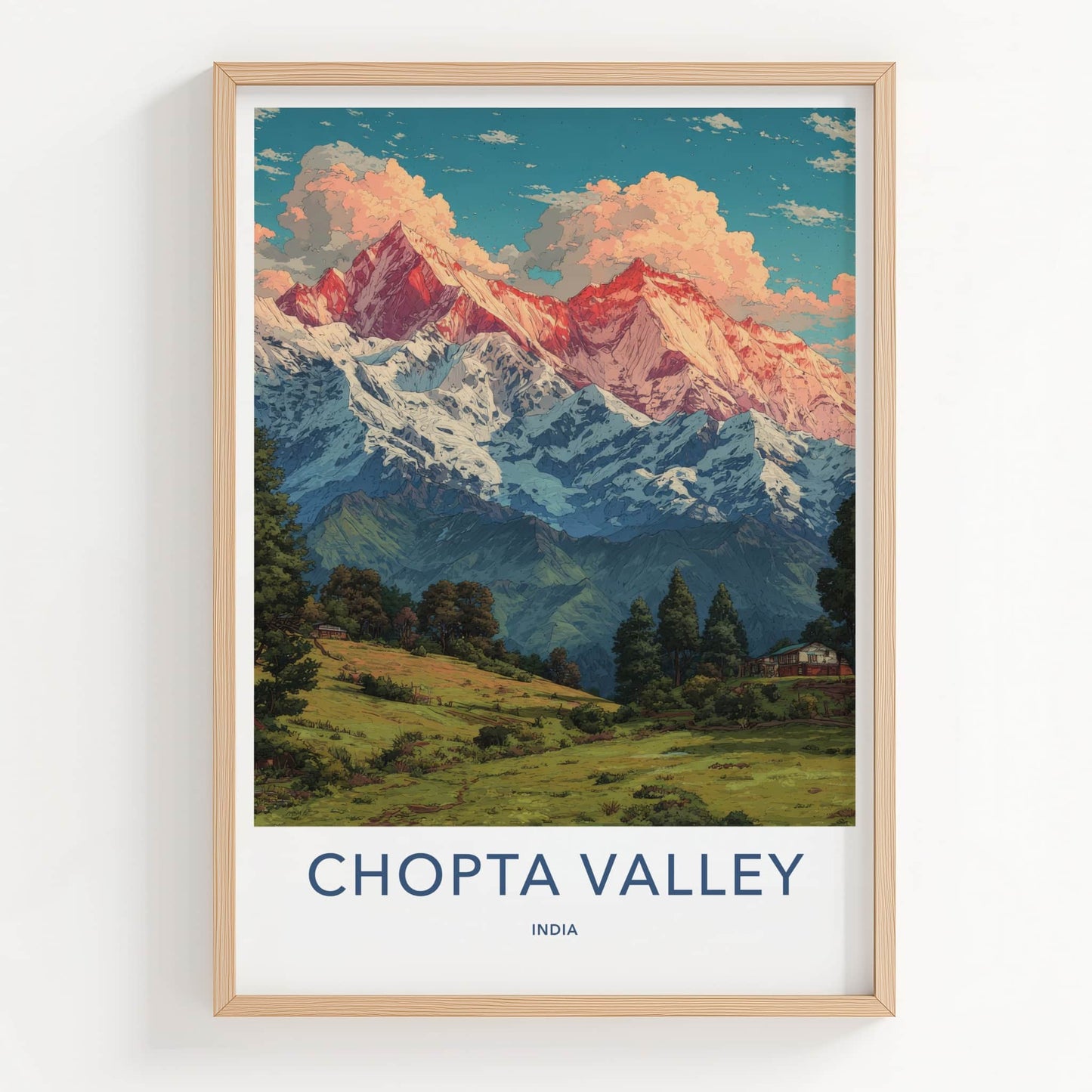 Chopta Valley Poster - India Uttarakhand Mountain Vista Home Decor