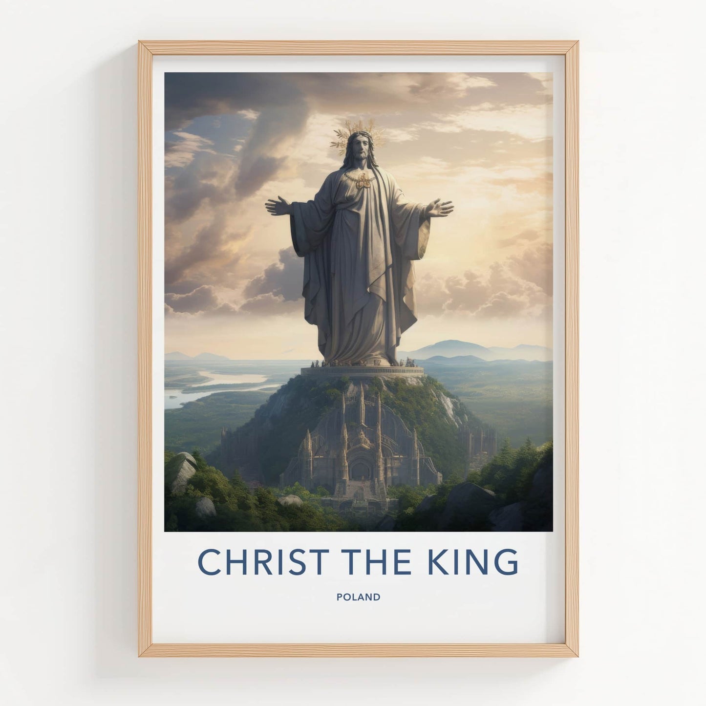 Christ the King Poster - Poland Wall Art - Majestic Christ Statue Home Decor
