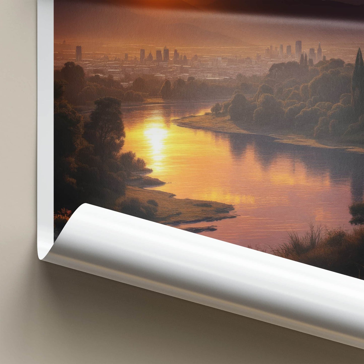 Christchurch Poster - New Zealand Travel Art - Golden River City Wall Decor