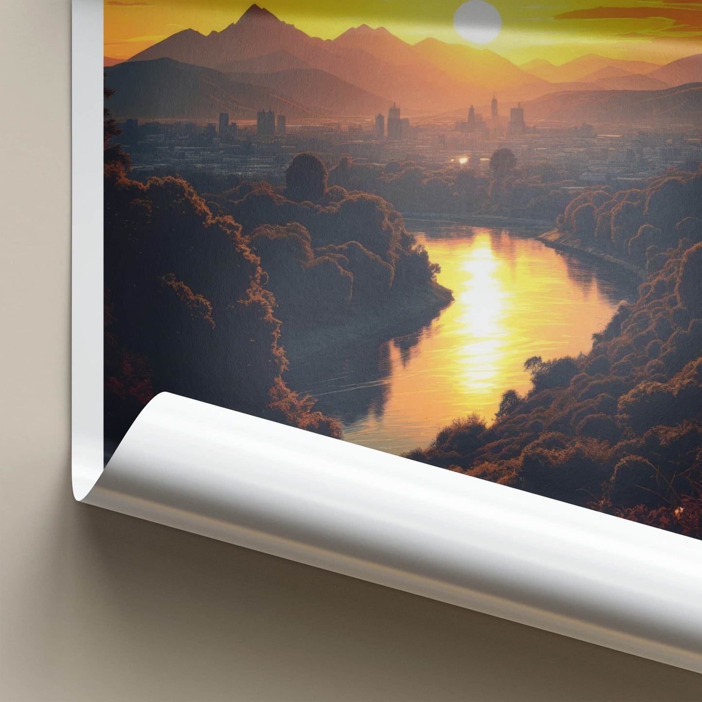 Christchurch Poster - New Zealand Travel Art - Vibrant River Sunset Wall Decor