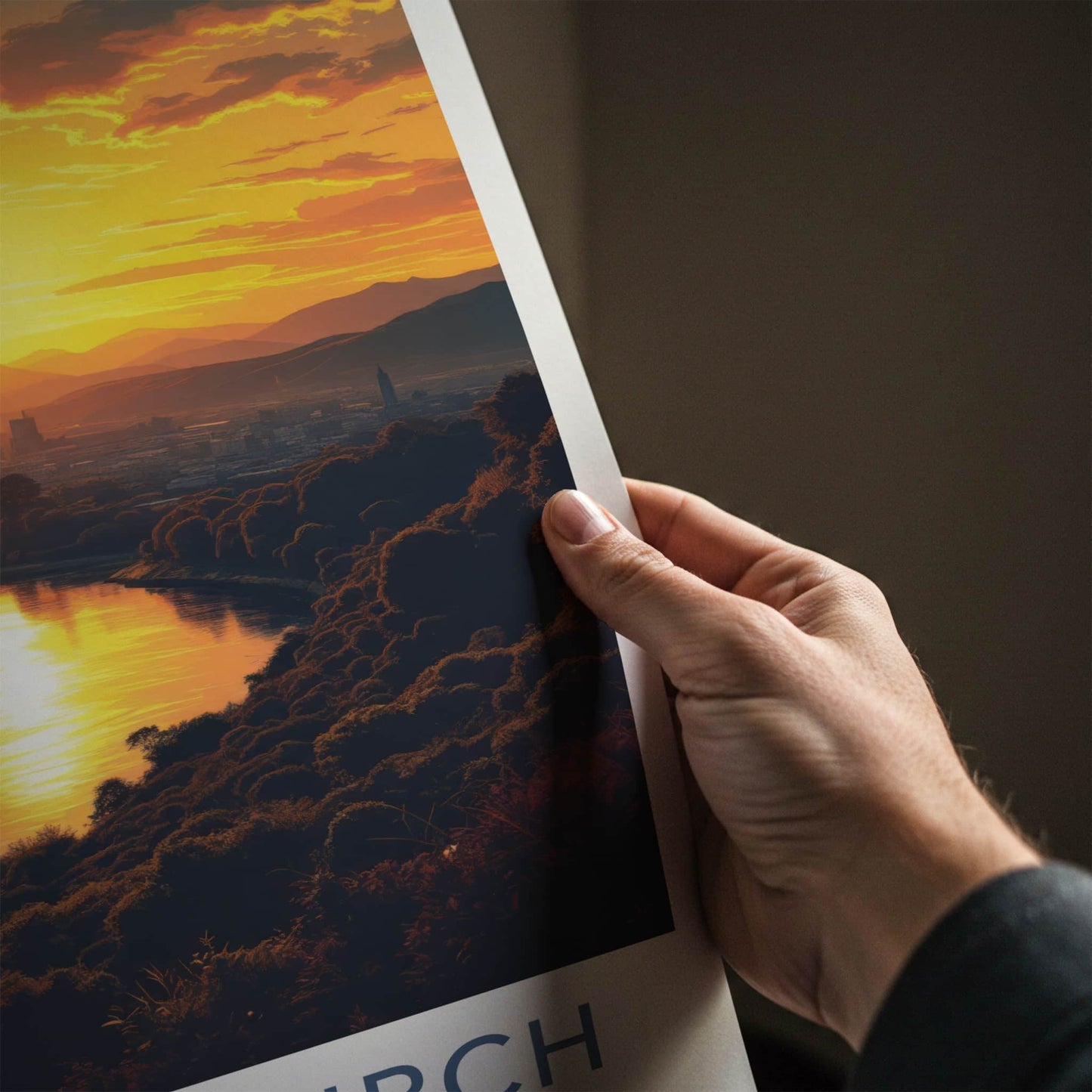 Christchurch Poster - New Zealand Travel Art - Vibrant River Sunset Wall Decor