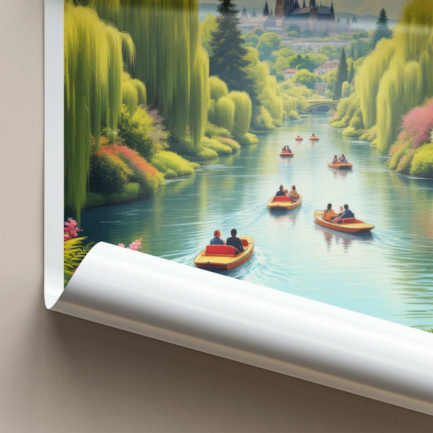 Christchurch Poster - New Zealand Travel Art - Willow River Cathedral Home Decor